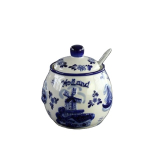 Pot à sucre en céramique de Offres Spéciales de <span class=keywords><strong>Delft</strong></span> bleu et blanc pour le stockage des aliments et le cuiseur à bonbons - Product Image 1