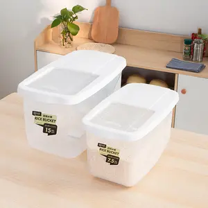 food box pp plastic rice box 7.5L oval rice storage container with clear lid