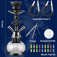 NOVISON Chicha Moderne en Verre Dépoli 2 Tuyaux Percolateur Écologique Design Durable Taille Moyenne Couleurs Vert/Rouge - Cadeau pour