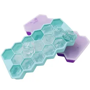 Moules hexagonaux en caoutchouc, 17 trous, appareil personnalisé, en forme de ruche, pour glace, en silicone, 1 pièce