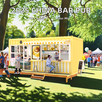Kiosque de style industriel extensible de 20 pieds pour restaurant et pub Conteneur d'expédition pour café et bar Panneau sandwich en acier pour ferme