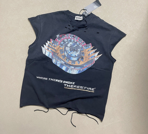 T-shirt sans manches pour homme, style gothique, à manches courtes, avec design vieilli et déchiré, en tissu épais, thème Satoshi <span class=keywords><strong>Nakamoto</strong></span>, vente en gros - Product Image 1