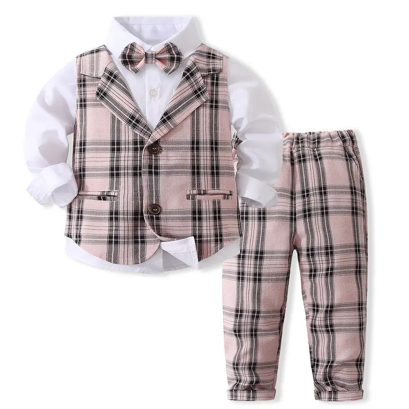 3557 Boy Fashionable Dress Boy Suit Spring And Autumn Vest Long Sleeve Gentleman's Party Performance Suit