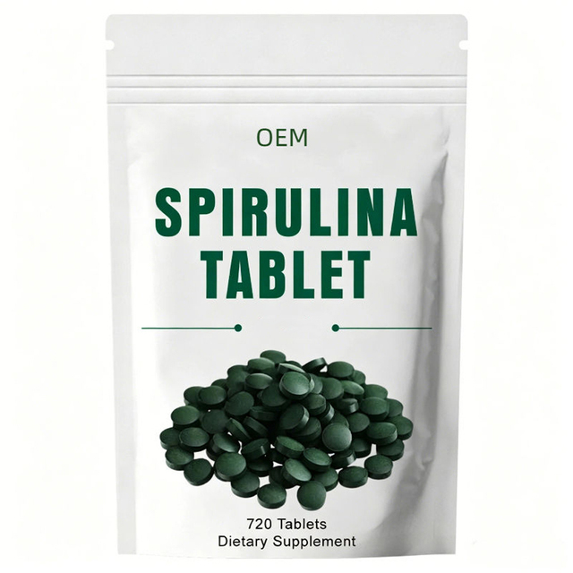 Wholesale OEM Private Label Natural Spirulina Tablets Vegan Superfood Rich in Protein Iron & Minerals Daily Wellness Supplement