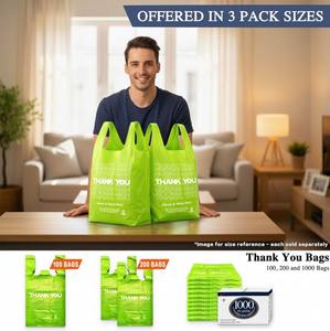 Sacs en T-shirt réutilisables durables - Sacs de courses biodégradables en plastique PE vert avec impression en héliogravure pour l'emballage des supermarchés et des commerces de détail - Product Image 6