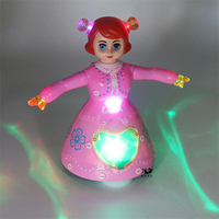 Poupée électrique Longxi pour filles, poupée rose de dessin animé, jouets lumineux, jouet éducatif, marionnette musicale, robot pour enfants