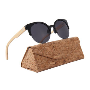 2025 bambou temples UV400 lentille lunettes de soleil mode logo personnalisé rétro concepteur lunettes de soleil demi-jante bambou lunettes de soleil - Product Image 6