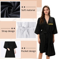 Robe de spa élégante en kimono, personnalisable avec logo de marque, imperméable, pour centre de bien-être et de massage