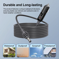 Câble d'alimentation pour allume-cigare de voiture, prise mâle vers DC 5.5x2.1mm IEC IP44, adaptateur 8A avec fusible et interrupteur pour caméra embarquée