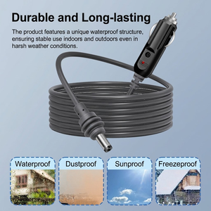 Câble d'alimentation pour allume-cigare de voiture, prise mâle vers DC 5.5x2.1mm IEC IP44, adaptateur 8A avec fusible et interrupteur pour <span class=keywords><strong>cam</strong></span>éra embarquée - Product Image 5