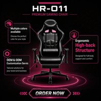 Chaise de jeu robuste à dossier haut en cuir PU, pivotante à 360 degrés, avec base en métal et repose-pieds pour adultes corpulents