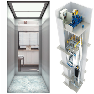 Diseño de cabina de acero inoxidable y vidrio Ascensores de 3 pisos para <span class=keywords><strong>6</strong></span> <span class=keywords><strong>personas</strong></span> Interior 450 kg <span class=keywords><strong>Ascensor</strong></span> de pasajeros 3 pisos 4 pisos 5 pisos - Product Image 1