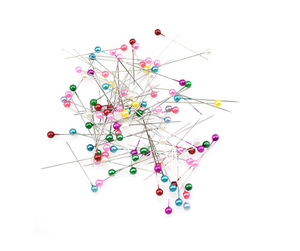 RTS 100 pièces <span class=keywords><strong>épingles</strong></span> à coudre broches droites tête ronde colorée perle Corsage - Product Image 3