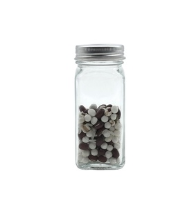 Bocaux à épices carrés transparents en verre de 120 ml pour <span class=keywords><strong>sel</strong></span>, poivre, cumin, piment, ail, oignon, cannelle en poudre, céleri, <span class=keywords><strong>sel</strong></span> - Product Image 1