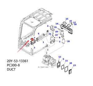 Origineel luchtkanaal voor cabine van bestuurder, onderdeelnummer 20Y-53-13361 voor PC210-10, PC300-8M0, PC360LCI-11, PC490-10, 100% getest - Product Image 4