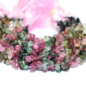 Perles de pierres précieuses naturelles multicolores en tourmaline facettée en forme de poire de 3 mm et 5 mm, pour la création de bijoux, certifiées IGI - Product Image 3