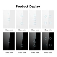 Interrupteur Mural Tactile Wifi, Télécommande, 1 2 3 4 Groupes, Lumière LED, Écran Tactile Intelligent en Verre, Norme US