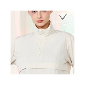 Veste de sport active VETEGA pour femme à col montant, tissée, demi-zip, séchage rapide, manches longues, légère, avec logo frontal - Product Image 2