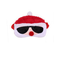 Masques de sommeil pour les yeux en peluche douce et amusante avec des animaux de dessin animé mignons, rennes de Noël, bandeau pour les yeux, Père Noël, bonhomme de neige, pour la maison, les fêtes, les voyages