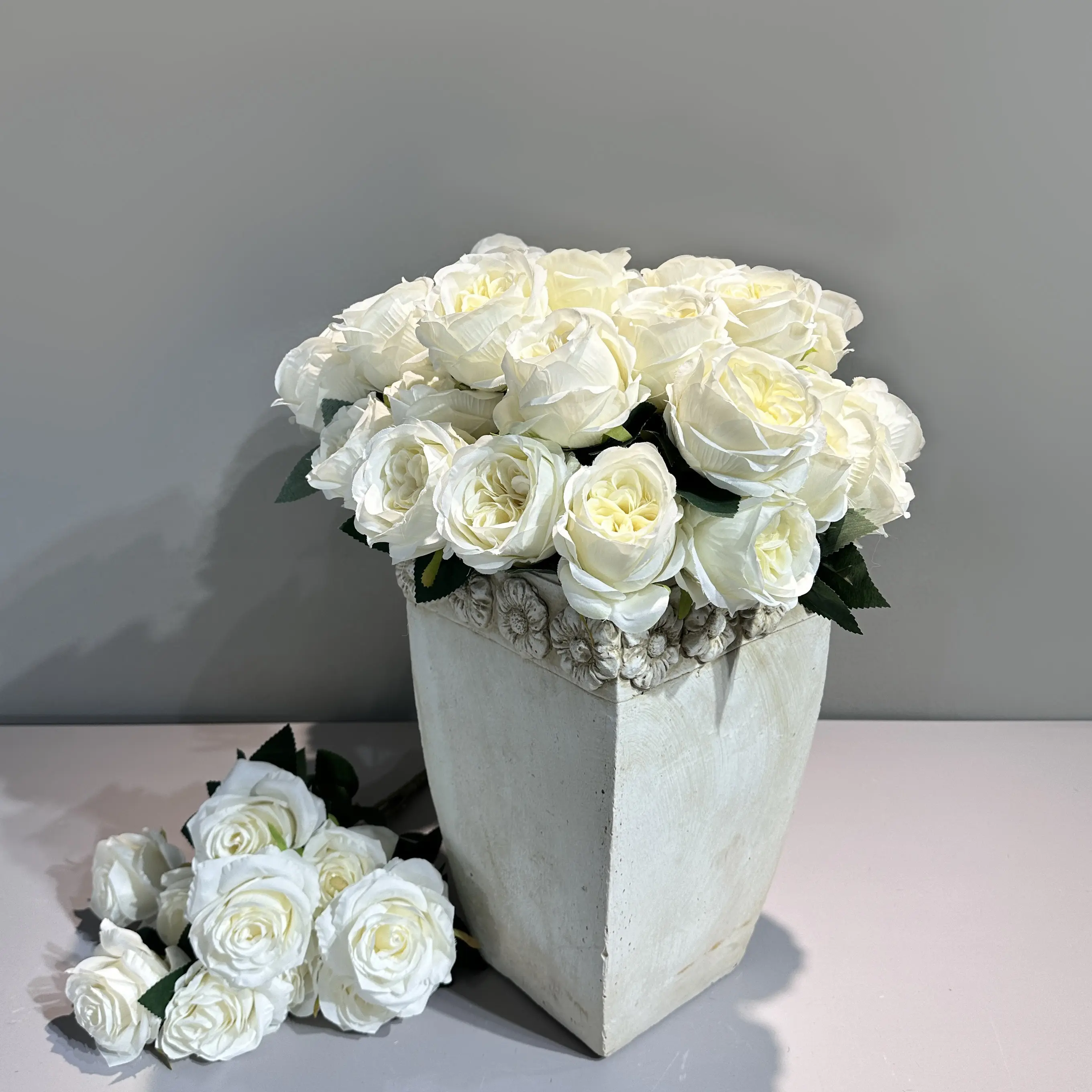 אמזון מכירה חמה מלאכותי אוסטין ורד פרחי זר 7 ראשים אמיתי מגע משי ורד לחתונה קישוט הבית