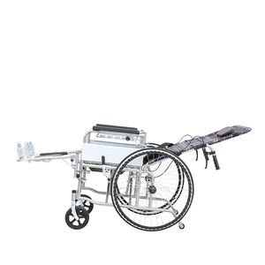 Kursi roda Manual sandaran belakang tinggi dengan desain datar penuh sandaran kaki angkat sandaran kaki dapat disesuaikan-untuk rehabilitasi - Product Image 2