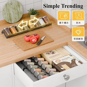ชั้นวางเครื่องปรุงแบบพับได้ 4 ชั้น สีดำ ยี่ห้อ Warranty Multi Tier Extendable Spice Organizer สำหรับเก็บเครื่องปรุงและอาหาร - Product Image 3