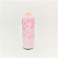 Meilleures ventes - Tasse à café réutilisable à double paroi de 12 oz avec couvercle - Impression mignonne de fleurs de cerisier - Tasses à boire roses pour le bureau