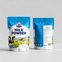 Sachet personnalisé de 1 kg et 2 kg pour poudre de protéines, emballage de céréales de noix de coco, sachet refermable pour poudre de lait et poudre de protéines de lactosérum