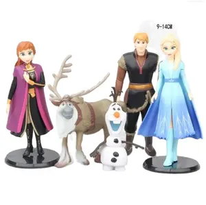 Customized Princess Elsa Anna Olaf Reindeer Decoration Set Toy Action Figures Cake Decoration Queen Model Toys Gift