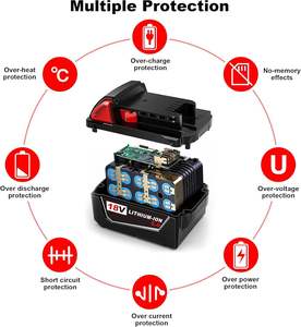 Batterie Li-Ion de remplacement <span class=keywords><strong>18V</strong></span> 6.0Ah compatible avec <span class=keywords><strong>Bosch</strong></span> BAT609 BAT618 BAT610 - 6000 cycles, LED intelligente - Product Image 3