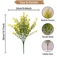 Daun dan Bunga Eucalyptus Buatan Sentuhan Alami Tahan Air Tahan UV Ramah Lingkungan Rumput Ulang Tahun Grosir