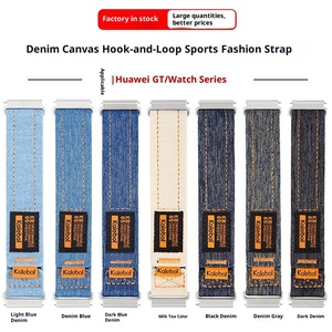 Bracelet de sport en toile denim <span class=keywords><strong>18mm</strong></span> 20mm 22mm à fixation rapide Velcro pour Huawei GT Series Vente en gros OEM - Product Image 3