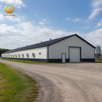 Bâtiment d'élevage avicole préfabriqué en structure métallique, bâtiment d'élevage de poulets ventilé, installation agricole pour bétail