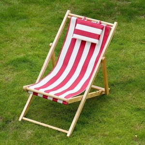 Accessoires de meubles : Chaise longue de plage pliable en bois avec cadre pliable - Product Image 2