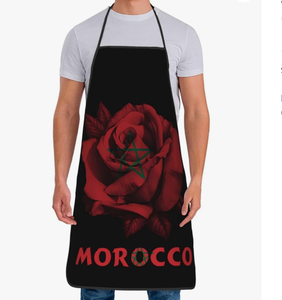 Promoción de Fábrica: Delantales de Cocina con Diseño de Corazón Marroquí y Bandera de Marruecos, Delantal Ajustable Unisex - Product Image 2
