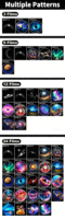Projecteur de Galaxie Veilleuse à Luminosité Réglable, Lampe USB Rotative à 360 Degrés avec 3/6/12/24 Diapositives de Films