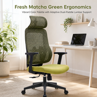 Chaise de bureau ergonomique à dossier moyen en maille, chaise de travail avec appui-tête 2D, mousse de densité 40, chaises pivotantes pour bureau à domicile