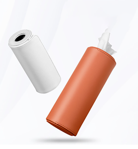 Caja de pañuelos de coche de cuero PU de fábrica YY, soporte de papel con ranura para taza interior, accesorios de almacenamiento de pañuelos redondos de lujo ligeros - Product Image 2