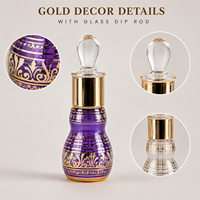 Bouteille d'Attar Rechargeable en Verre en Forme de Gourde Vide Personnalisable pour Huile de Parfum, 6ml, 12ml, Plusieurs Couleurs, Vente en Gros