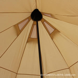 Tente de camping pyramidale en coton beige Xiamen Yurt 400*400*250 pour 5 à 8 personnes, imperméable, usage extérieur - Product Image 2