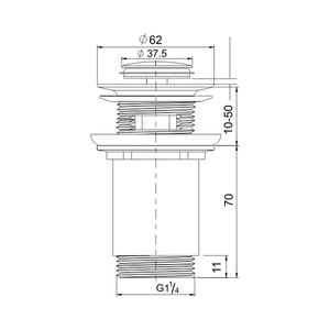 Desagüe con filtro <span class=keywords><strong>CLIC</strong></span> <span class=keywords><strong>CLAC</strong></span> Cuatro quintos Todo metal cromado con desbordamiento para lavabo de baño - Product Image 2