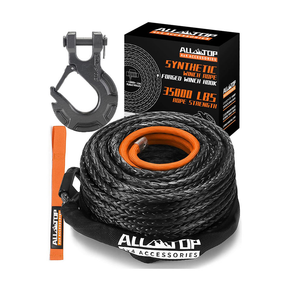ALL-TOP Synthetic Winch Rope Kit - 9/16in X 76ft - 35000lbs