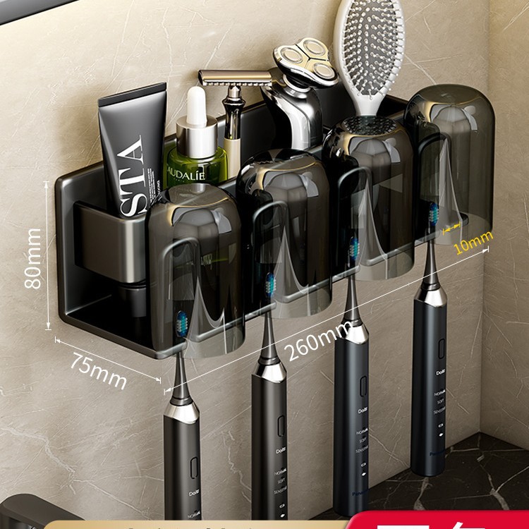 ที่วางแก้ว Yahei แบบ 4 ช่อง พร้อมกาวติดตั้งแบบไม่ต้องใช้ตะปู