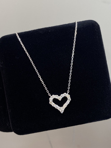 Collar con colgante de corazón de oro macizo de 18 quilates Xinfly, collar de diamantes, joyería fina, regalo en stock, AU750, joyería de lujo. - Product Image 4
