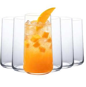 Verres à boisson en verre cristallin légers faits à la main en Inde, 301-400 ml, style minimaliste, marque MAE, pour jus, bière, cocktails, vente en gros - Product Image 1