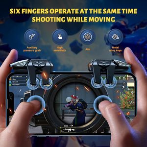 Venta caliente <span class=keywords><strong>PUBG</strong></span> <span class=keywords><strong>Trigger</strong></span> Joystick para juegos móviles Gamepad de seis dedos con botón físico auxiliar Accesorio de juego para teléfono inteligente - Product Image 3