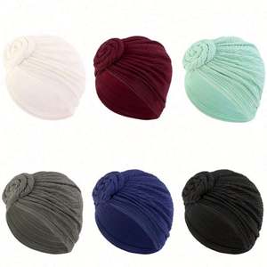 Vente en gros RTS Turban africain pour femme, pré-noué, en polyester, couleur unie, multifonctionnel, pour l'extérieur - Product Image 2