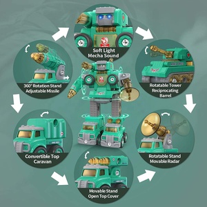 Véhicules jouets à démonter 5 en 1 se transforment en assemblage de tige de robot déformation robot jouet cadeau pour enfants avec <span class=keywords><strong>son</strong></span> <span class=keywords><strong>et</strong></span> lumière - Product Image 6