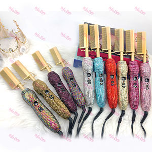 Compratore stile viola metallo dritto caldo pettine elettrico piastra per capelli ferro piatto a pettine caldo elettrico - Product Image 2