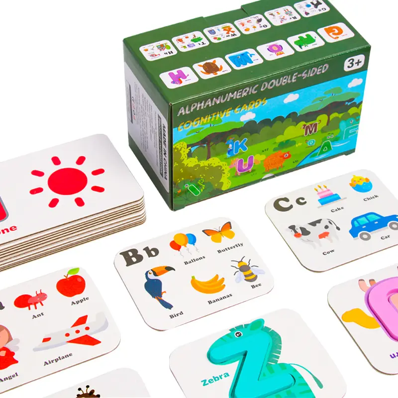Scuola materna educazione precoce giocattoli di illuminazione digitale schede Flash Montessori in legno Puzzle intelligenza per bambini carte di apprendimento